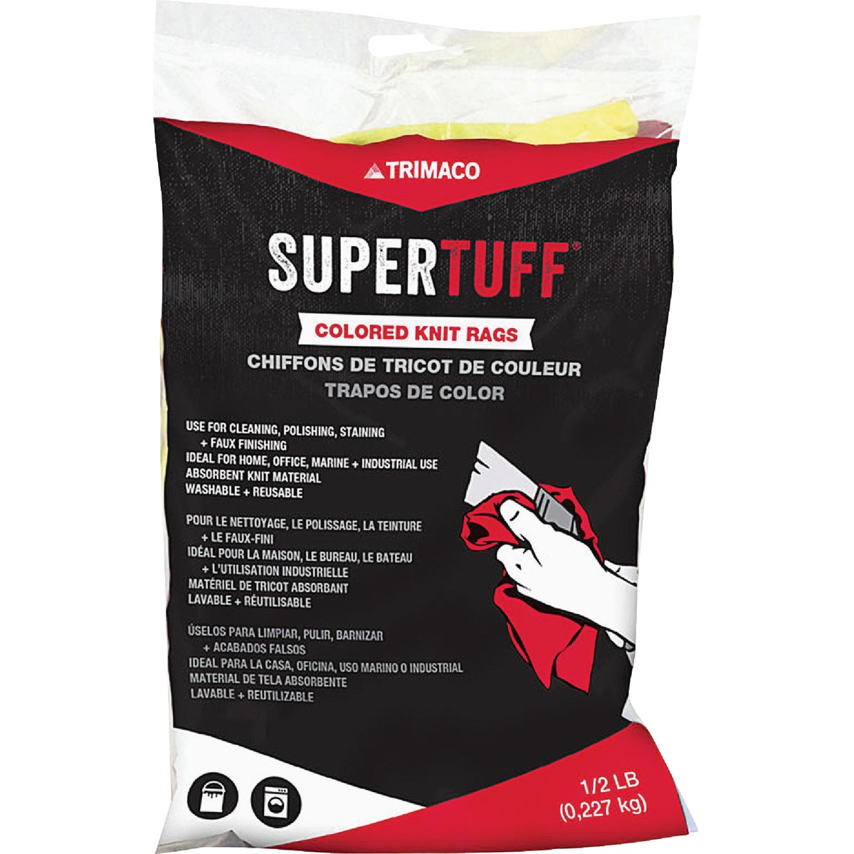 Trimaco 1/2 Lb. Colored Knit All Purpose Rags