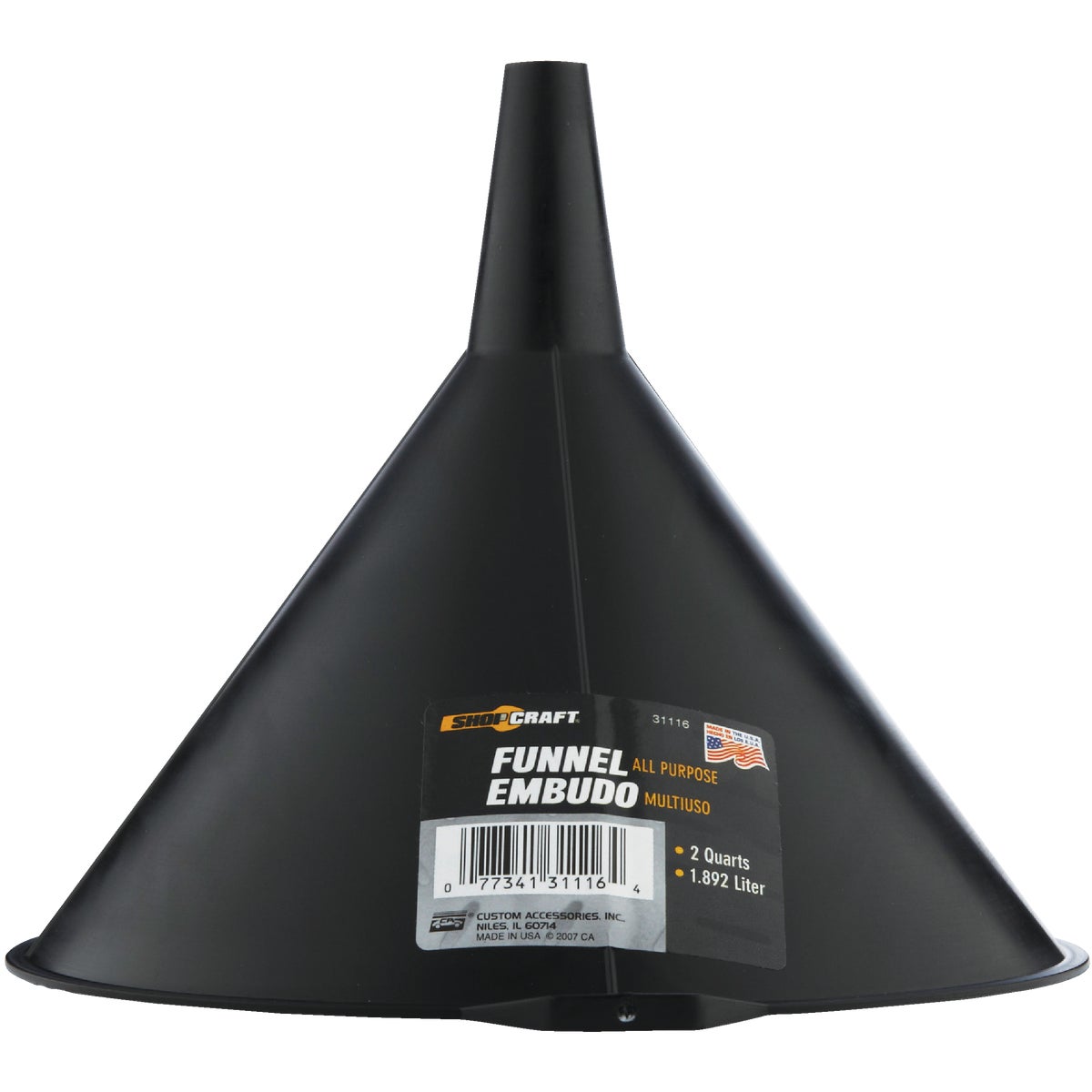 Custom Accessories 2 Qt. Polypropylene All-Purpose Funnel Image 2