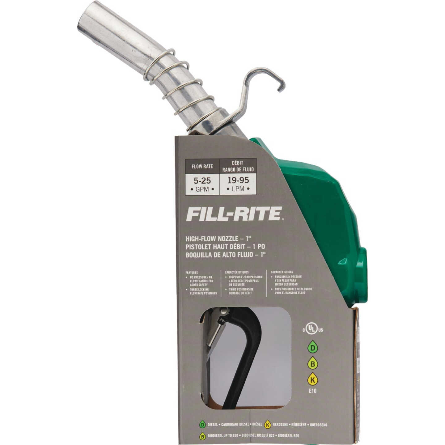 Fill-Rite 1 In. Green Automatic Diesel Spout Nozzle Image 2