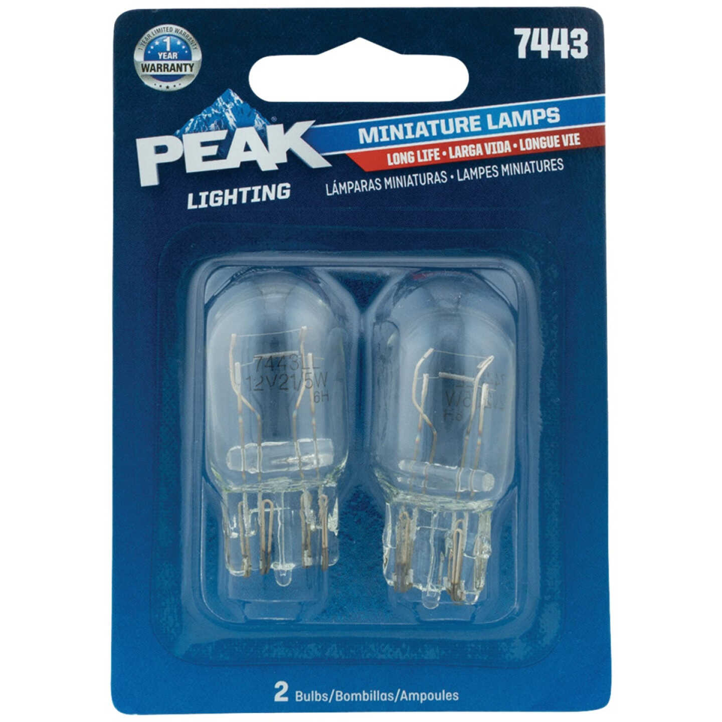 PEAK 7443 13.5V Mini Incandescent Automotive Bulb (2-Pack) Image 1