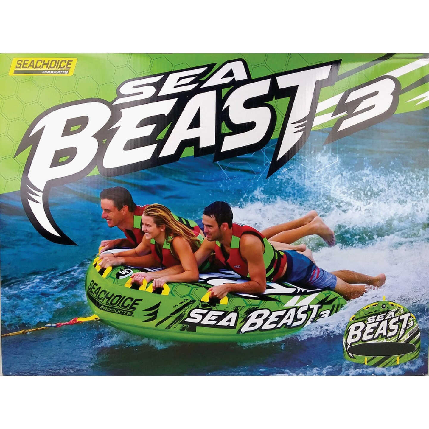 Seachoice Sea Beast3 75 In. x 62 In. Open Top Towable Tube, 1 to 3 Rider (510 Lb.) Image 1