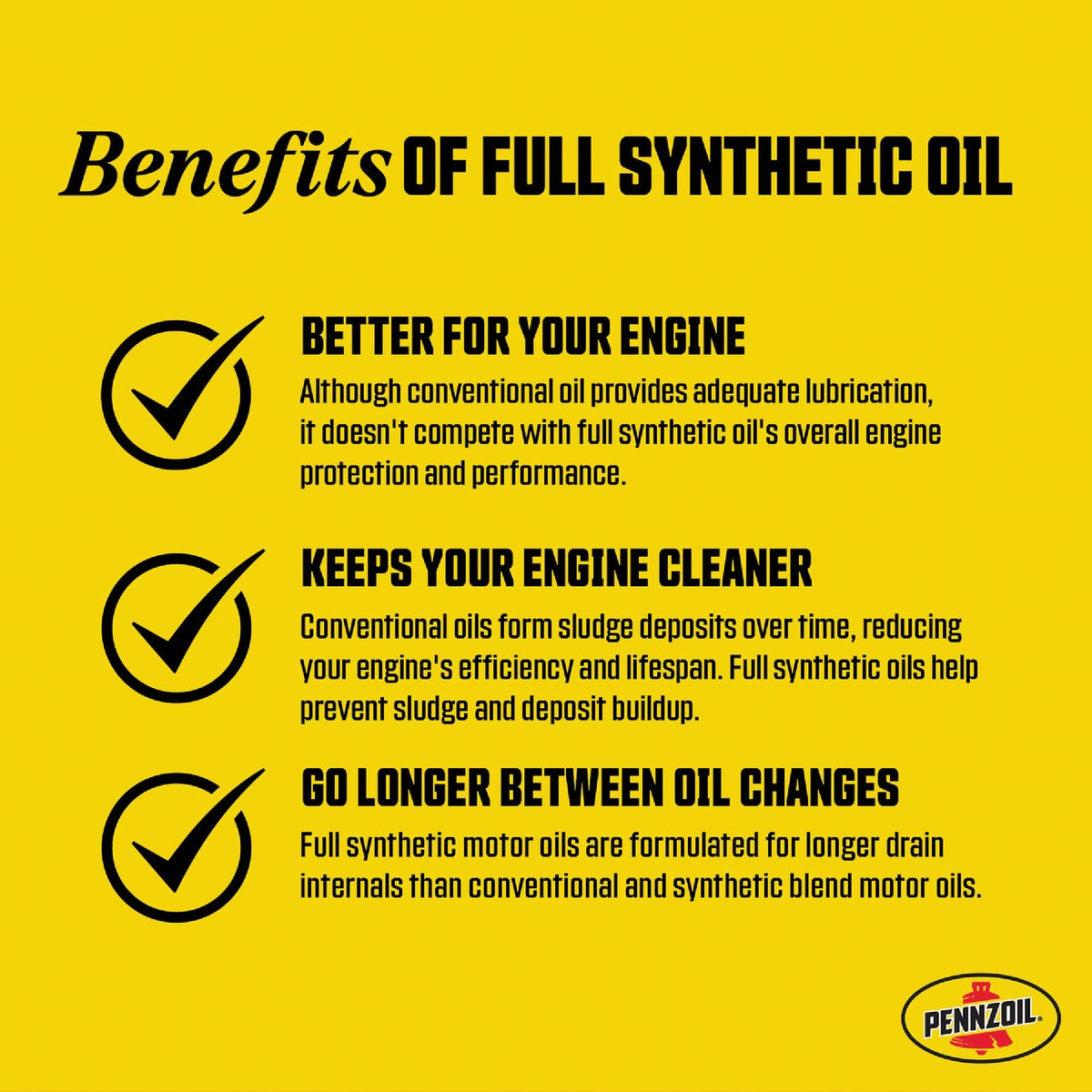 Pennzoil Full Synthetic 10W-30 Motor Oil, 1 Qt. Image 5