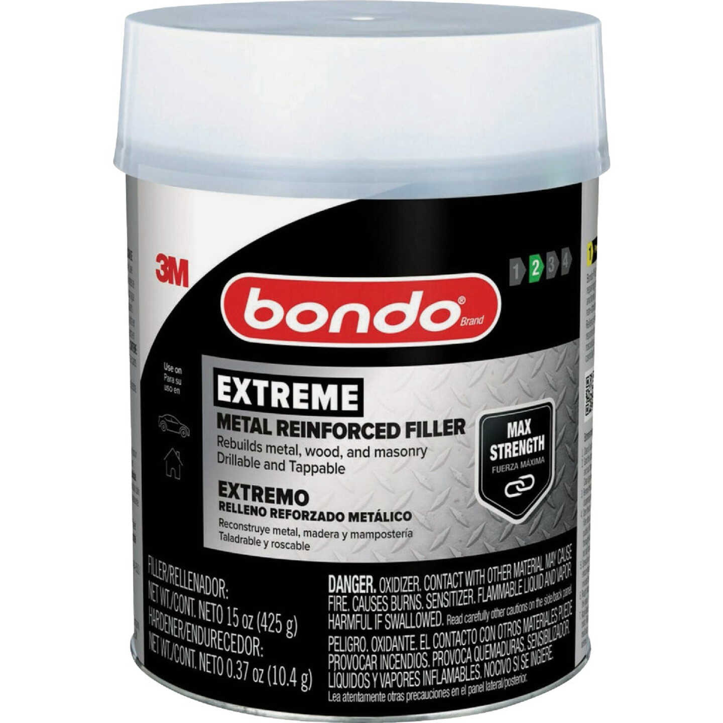 Bondo 15 Oz. Extreme Metal Reinforced Filler Image 2
