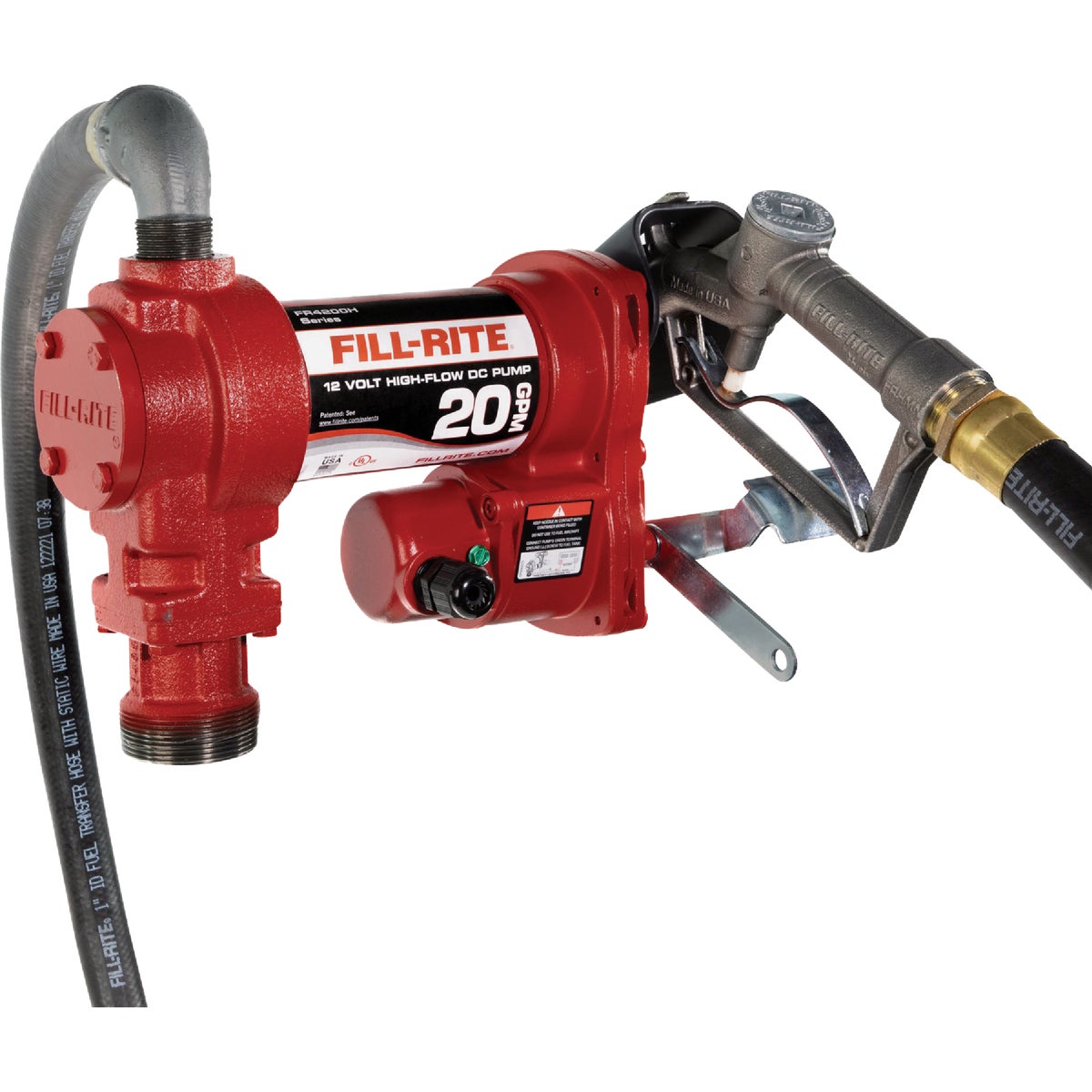 Fill-Rite 12V DC 20 GPM Fuel Transfer Pump with Nozzle