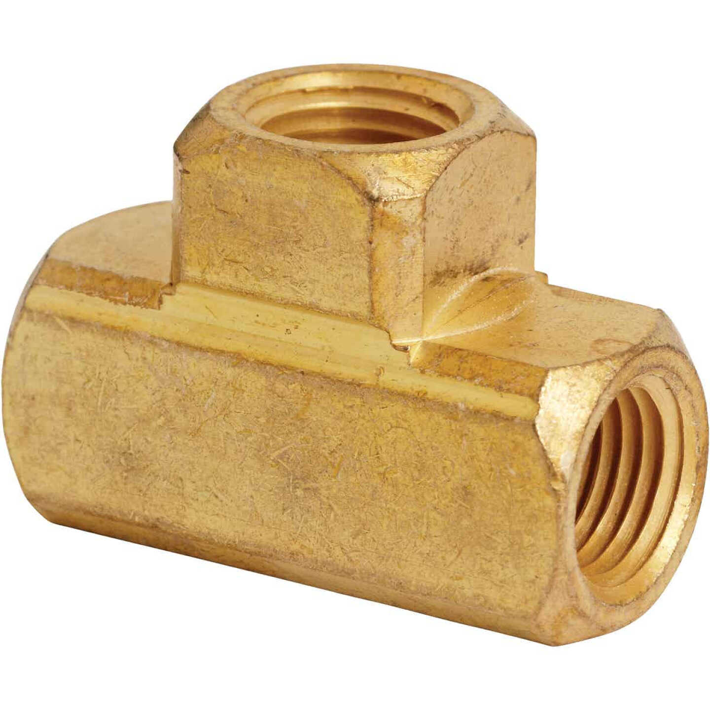 Milton 1/4 In. NPT Brass Female Air Hose Tee Image 1
