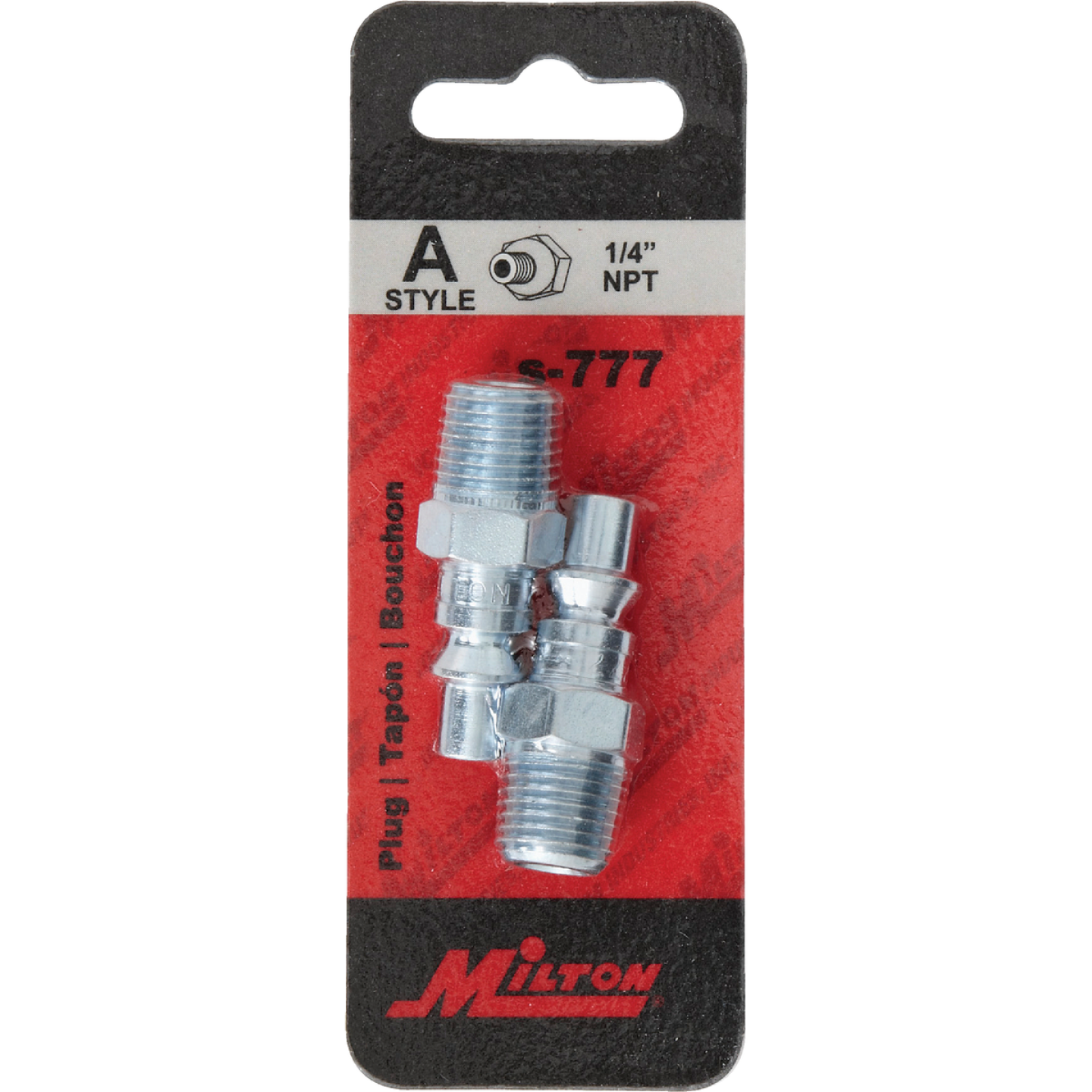 Milton 1/4 In. MPT Steel-Plated A-Style Plug Image 2