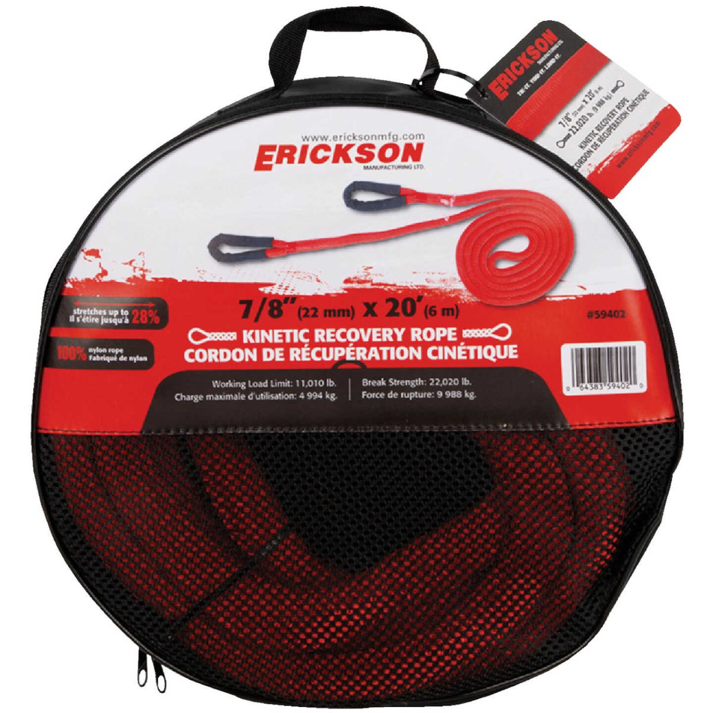 Erickson 7/8 In. x 20 Ft. 22,020 Lb. Kinetic Recovery Rope Image 3
