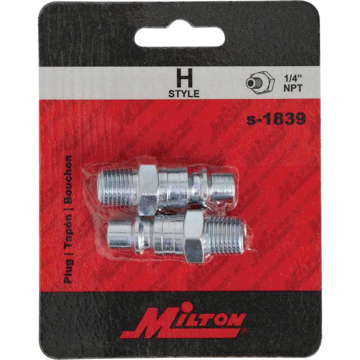 Milton 1/4 In. NPT H-Style Male Steel-Plated Plug Image 2