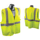 Safety Works Professional ANSI Class 2 Hi Vis Lime Mesh Safety Vest, 1 Size Fits Most Image 1