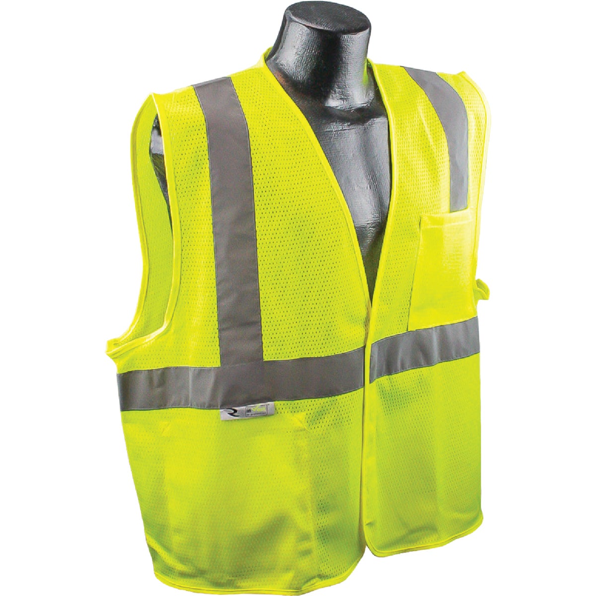Safety Works Professional ANSI Class 2 Hi Vis Lime Mesh Safety Vest, 1 Size Fits Most Image 3