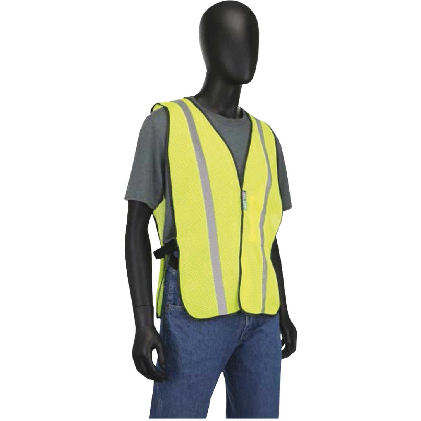 Safety Works Professional Hi Vis Lime Adjustable General Purpose Safety Vest, 1 Size Fits Most Image 1