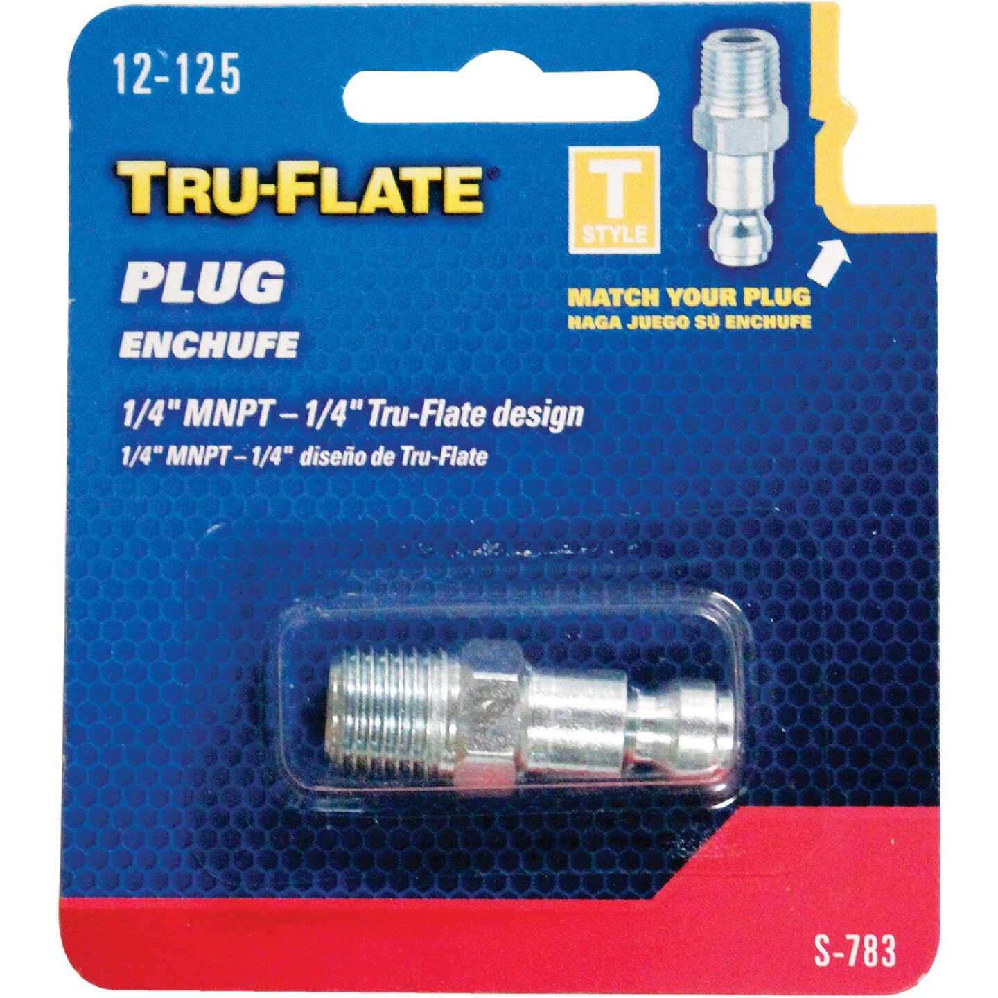 Tru-Flate 1/4 In. MNPT T-Style Steel Plug Image 2