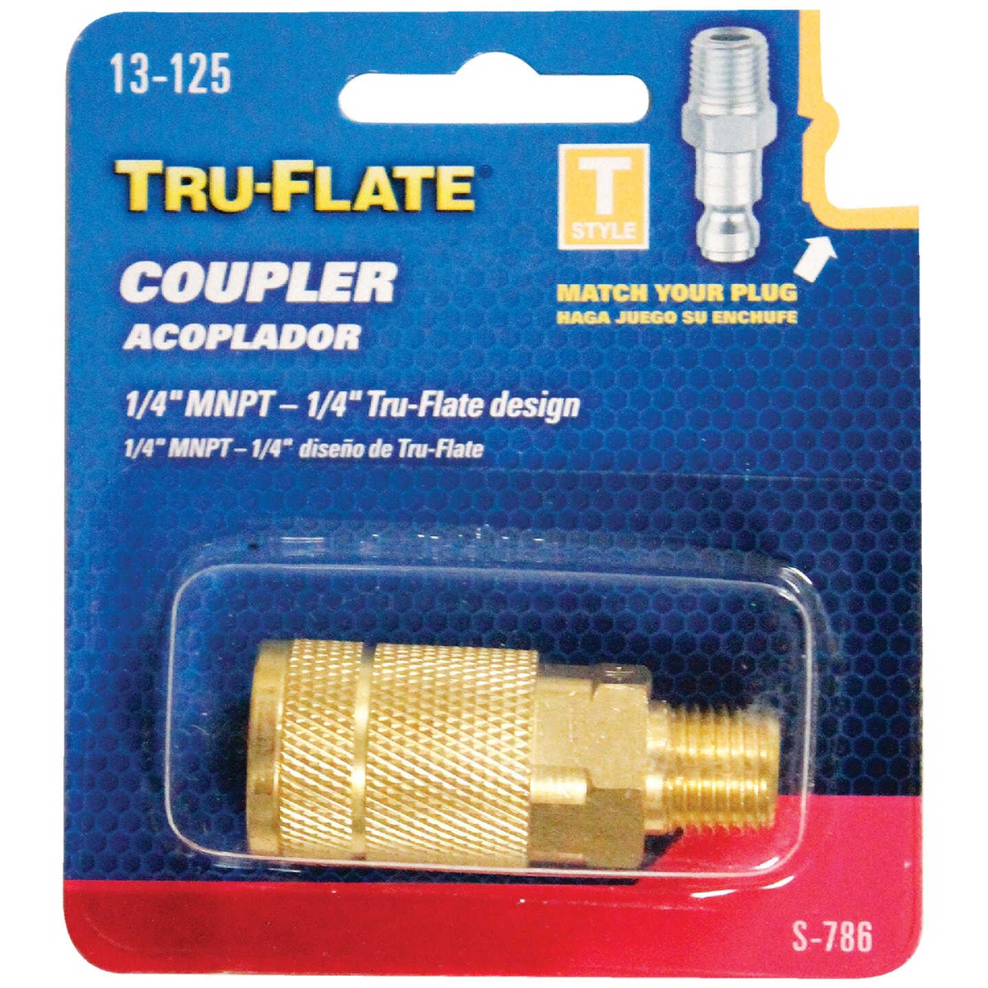 Tru-Flate Series Push-to-Connect 1/4 In. MNPT Coupler Image 2