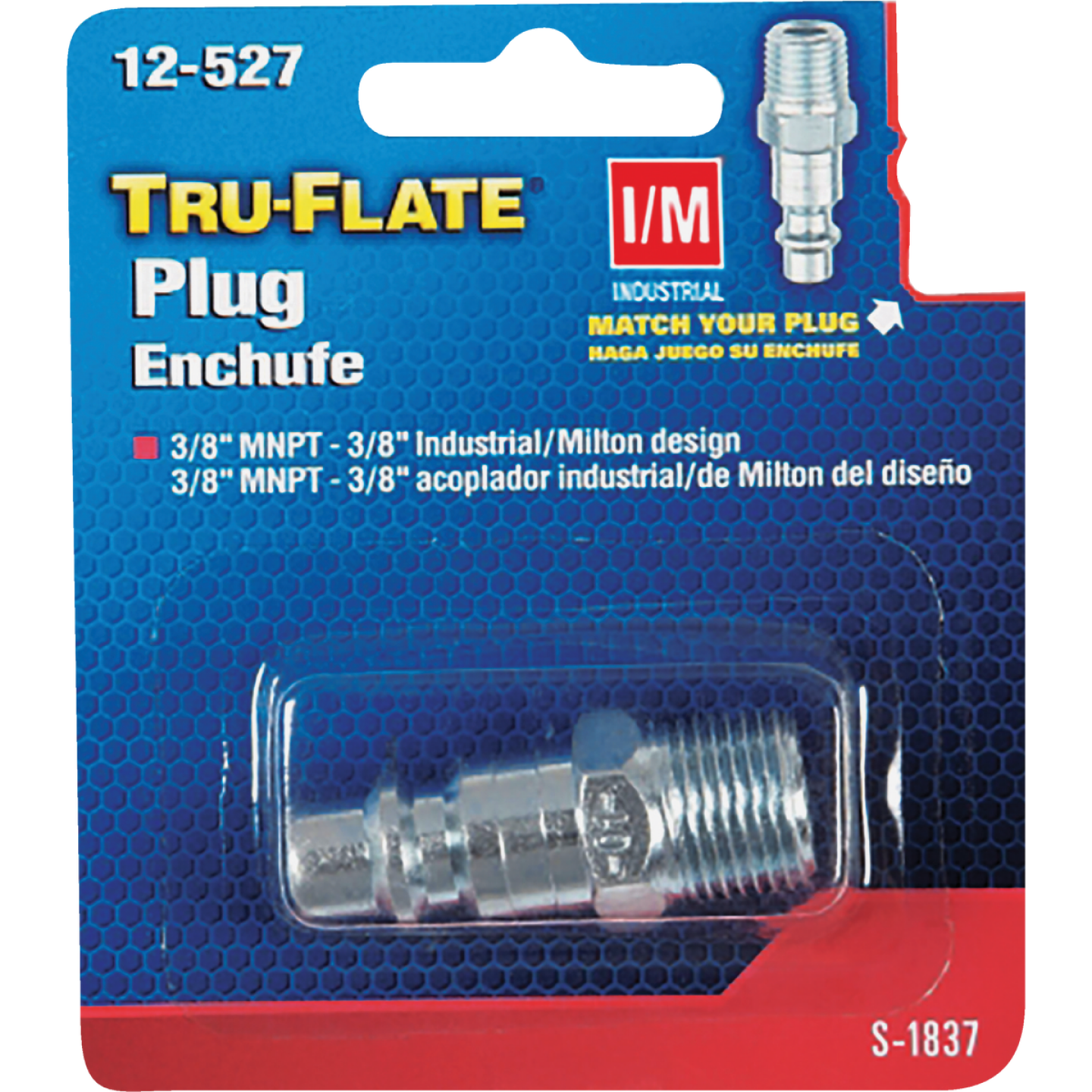 Tru-Flate Industrial/Milton 3/8 In. MNPT Steel Industrial Plug Image 1
