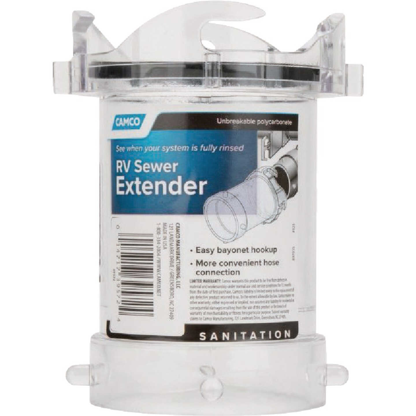 Camco 5 In. Clear Adapter RV Sewer Extender Image 1