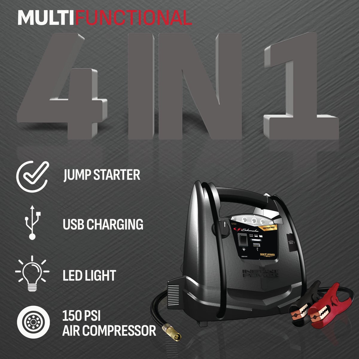 Schumacher 800A Jump Start System and Air Compressor Image 4