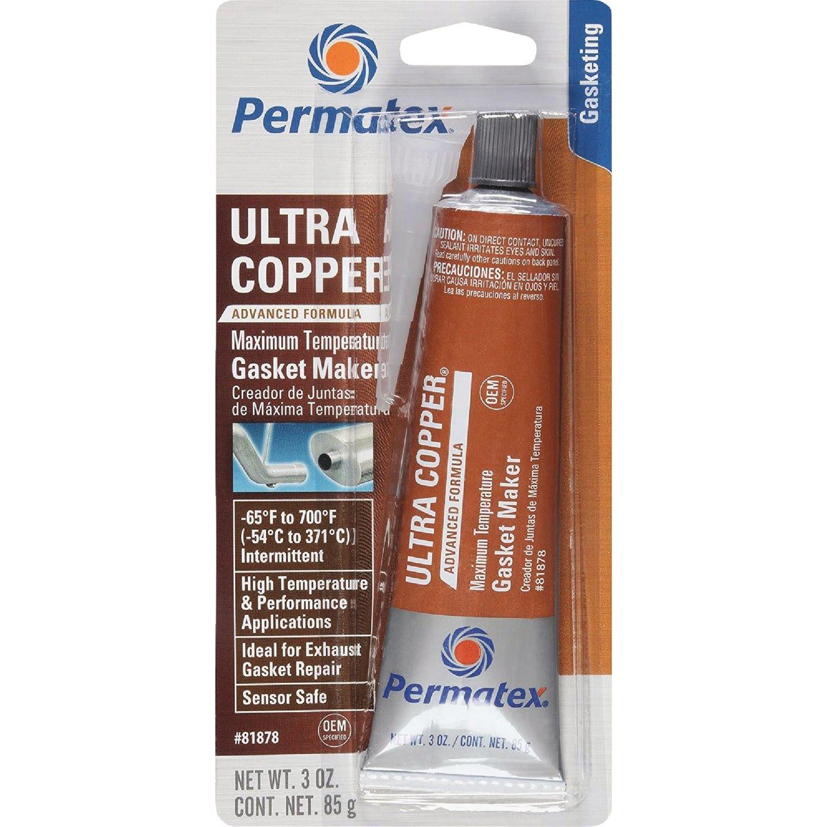 Permatex 3 Oz. Ultra Copper High-Temp RTV Silicone Gasket Image 2