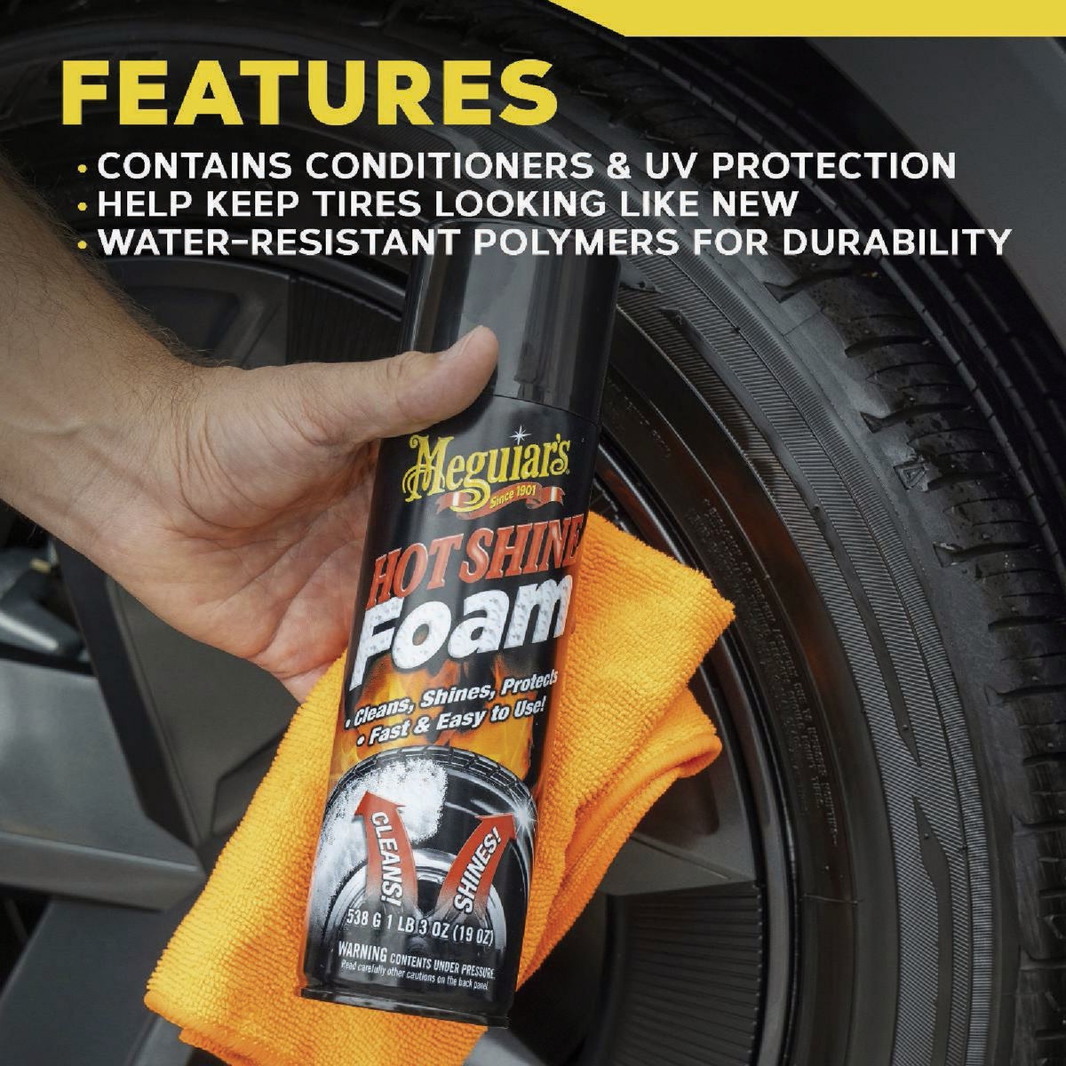 Meguiar's 19 Oz. Hot Shine Tire Foam Image 2