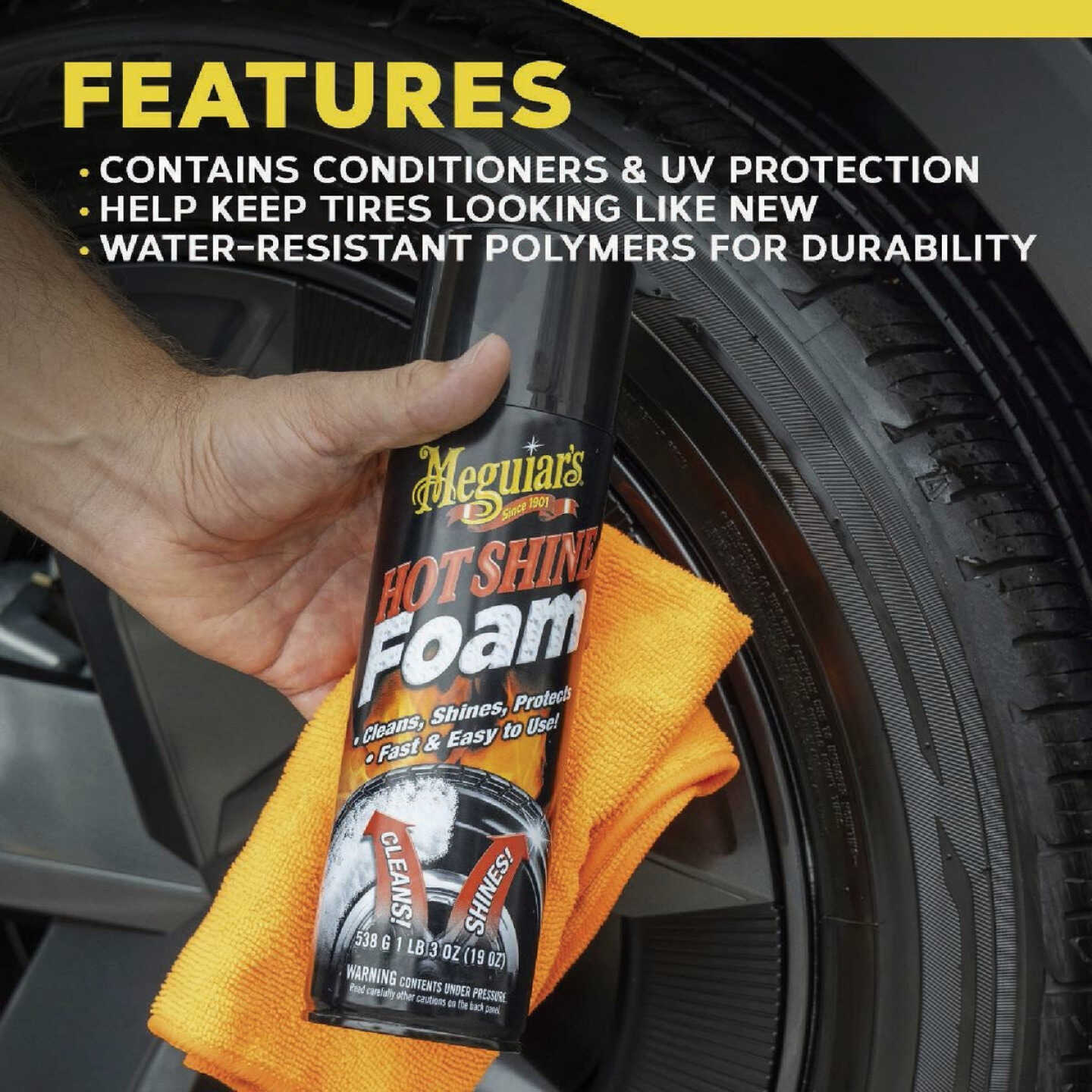 Meguiar's 19 Oz. Hot Shine Tire Foam Image 2