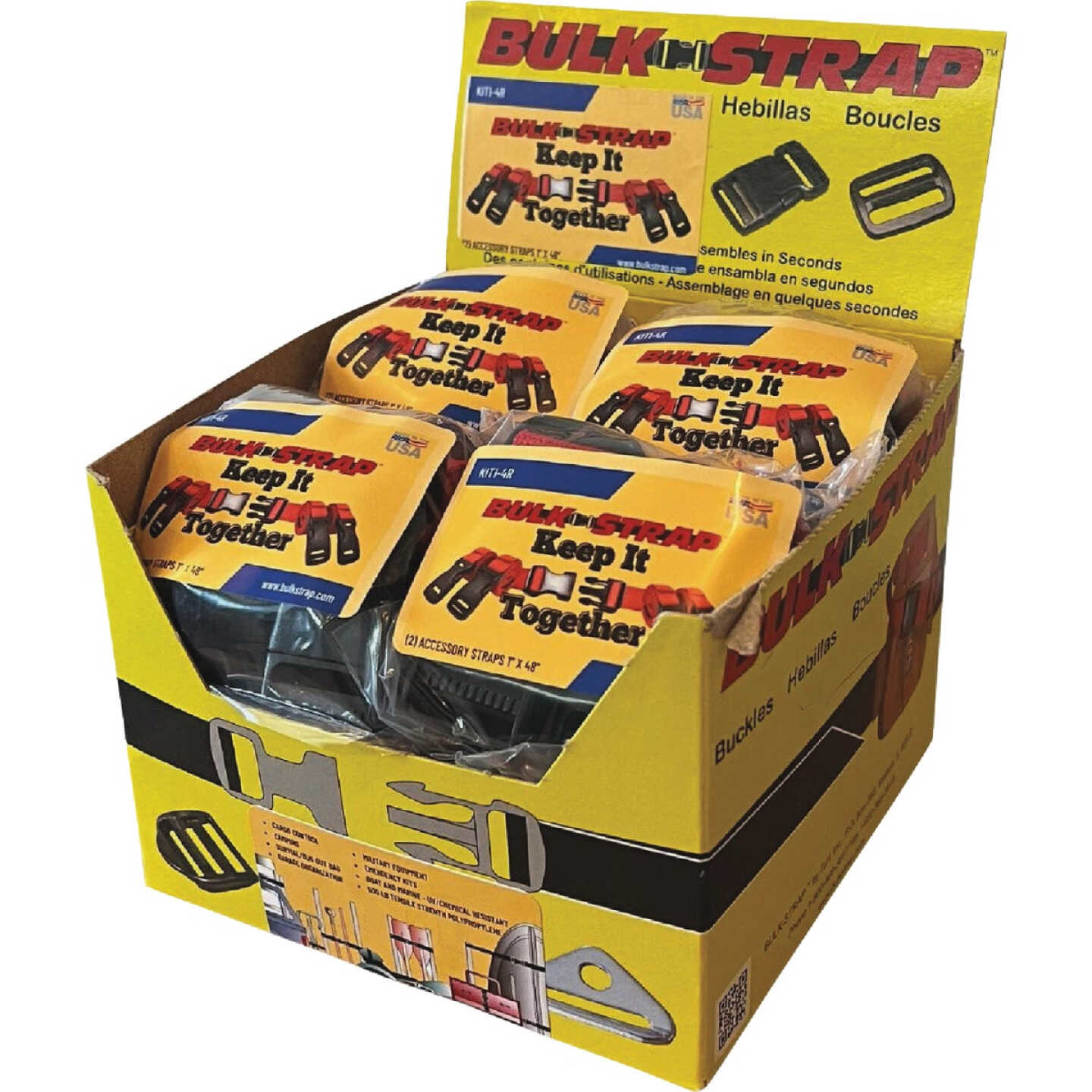 Keep It Together 1 In. x 4 Ft. Black Straps With Buckle (2-Count) Image 3