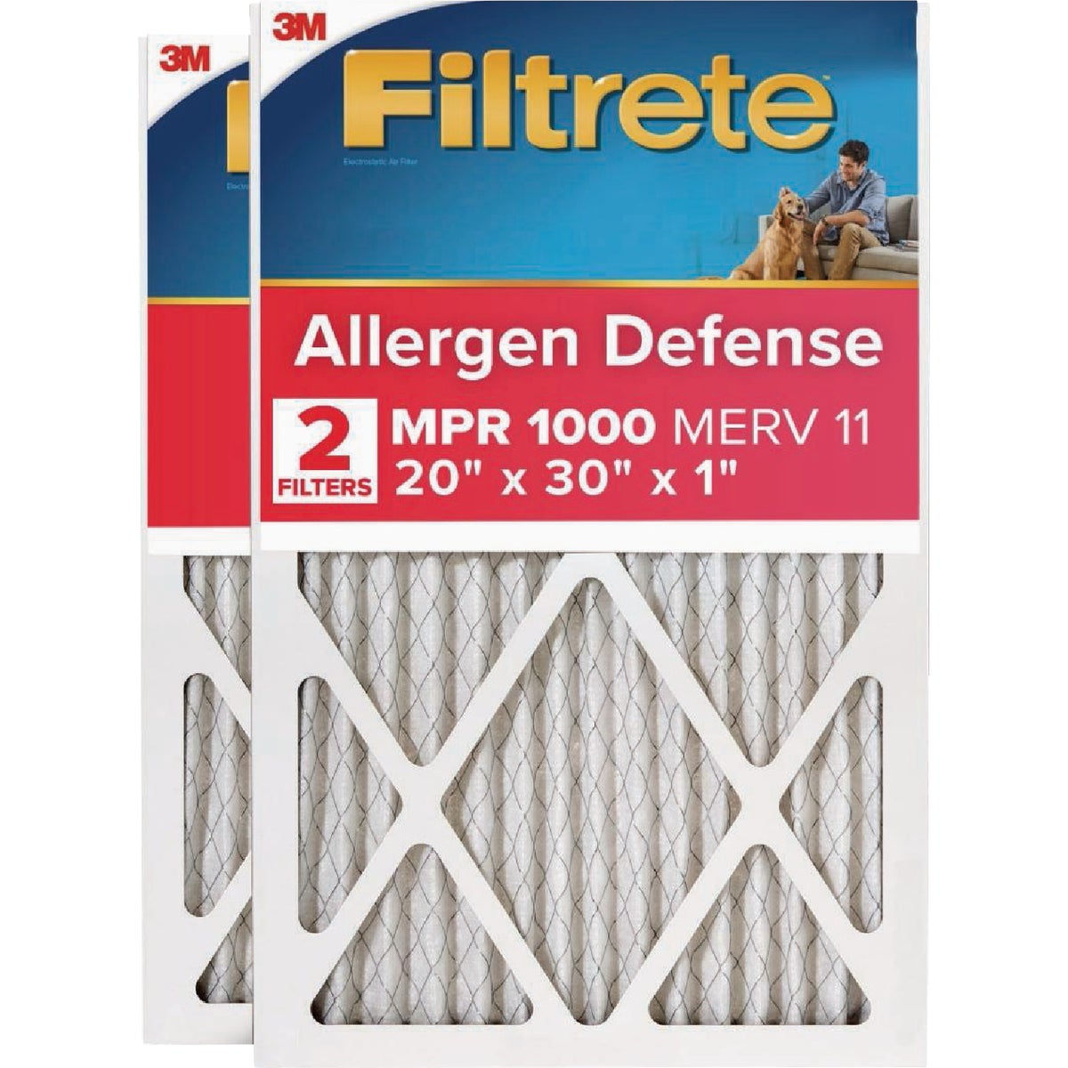 3M Filtrete Allergen Defense 20 In. x 30 In. x 1 In. Electrostatic Air Conditioner Filter
