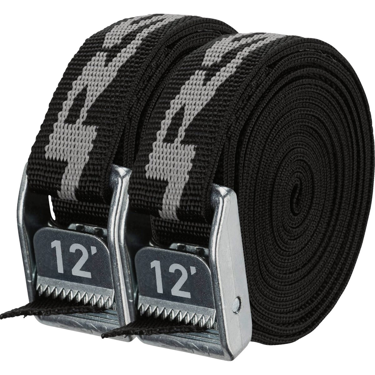 NRS 1 In. x 12 Ft. Stealth Black Heavy Duty Tie-Down Strap (2-Pack)