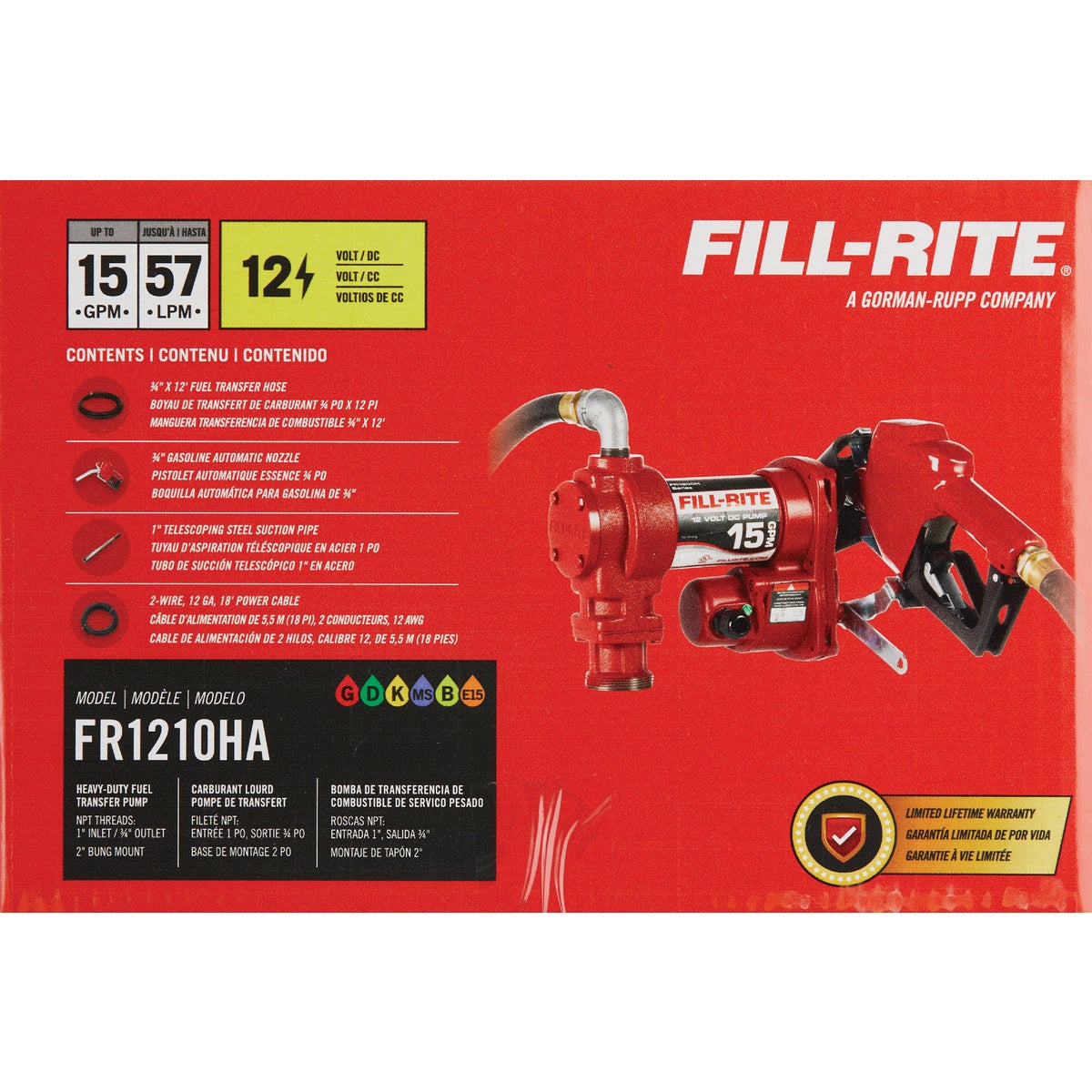 Fill-Rite 15GPM 12V DC Fuel Transfer Pump Image 3