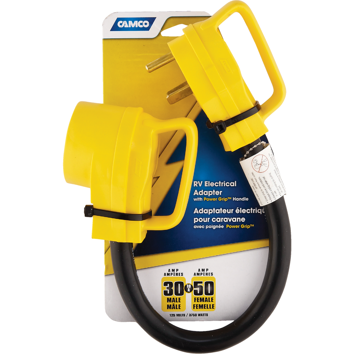 Camco PowerGrip 30A/50A Dogbone RV Power Cord Adapter Image 2