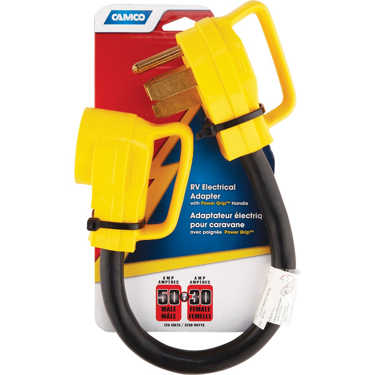 Camco PowerGrip 50A/30A Dogbone RV Power Cord Adapter Image 2