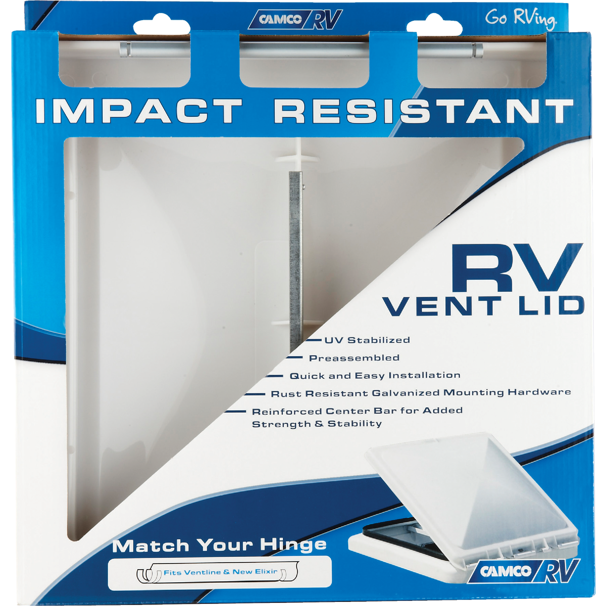Camco 14 In. x 14 In. Poly Impact-resistant RV Vent Lid Image 5