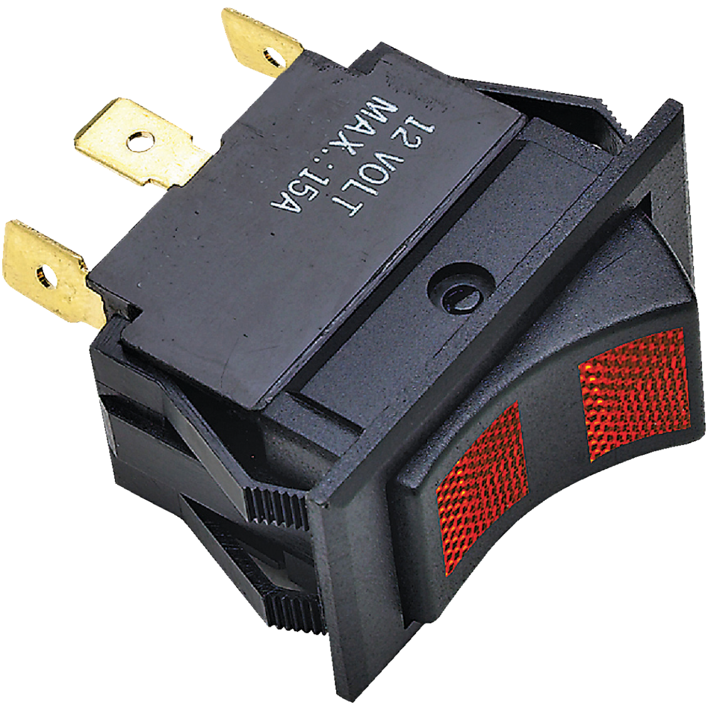 Seachoice 15A 12V Black Rocker Switch, On (Red)/Off/On (Red) Image 1