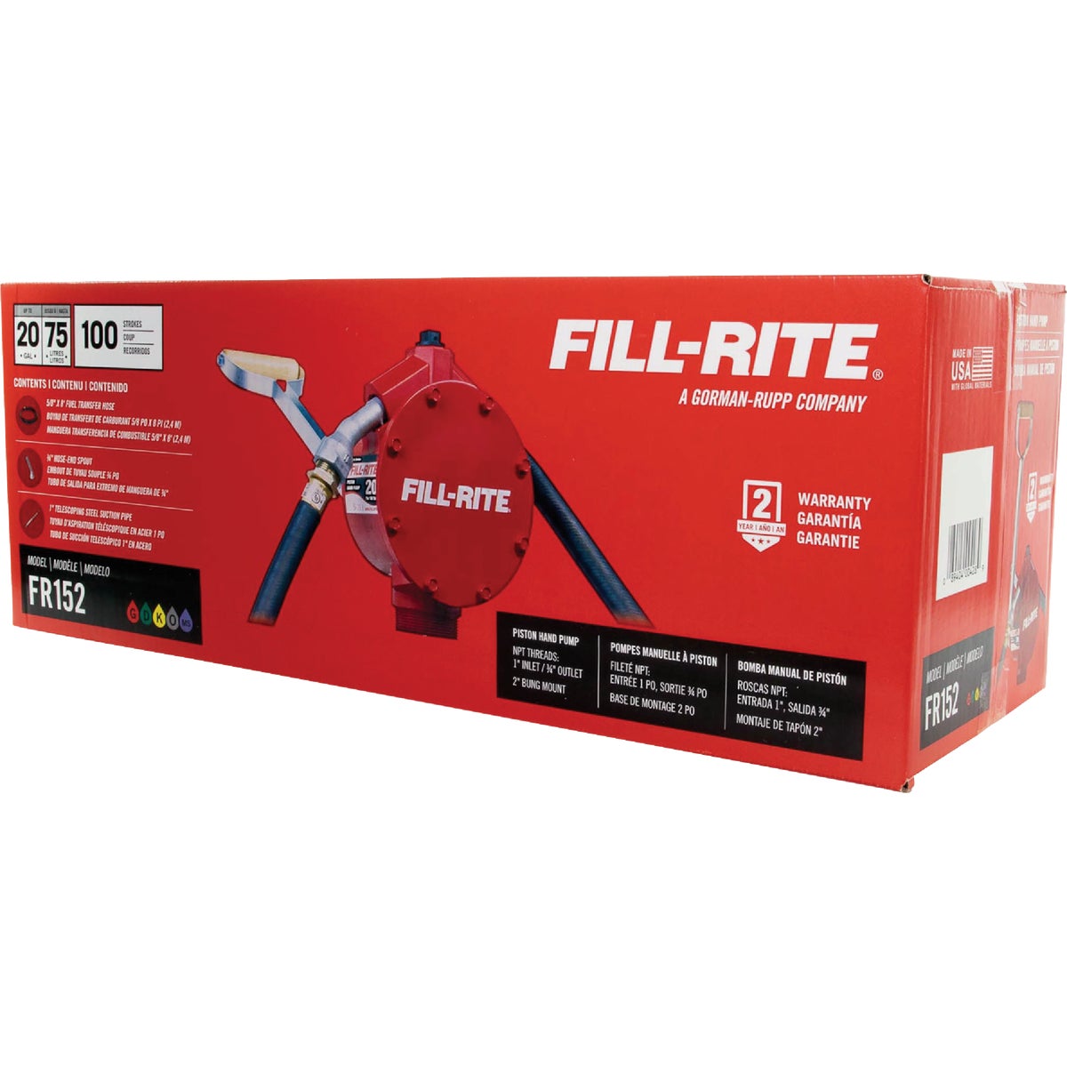 Fill-Rite Piston Hand-Operated Fuel Transfer Pump with Nozzle Spout Image 2