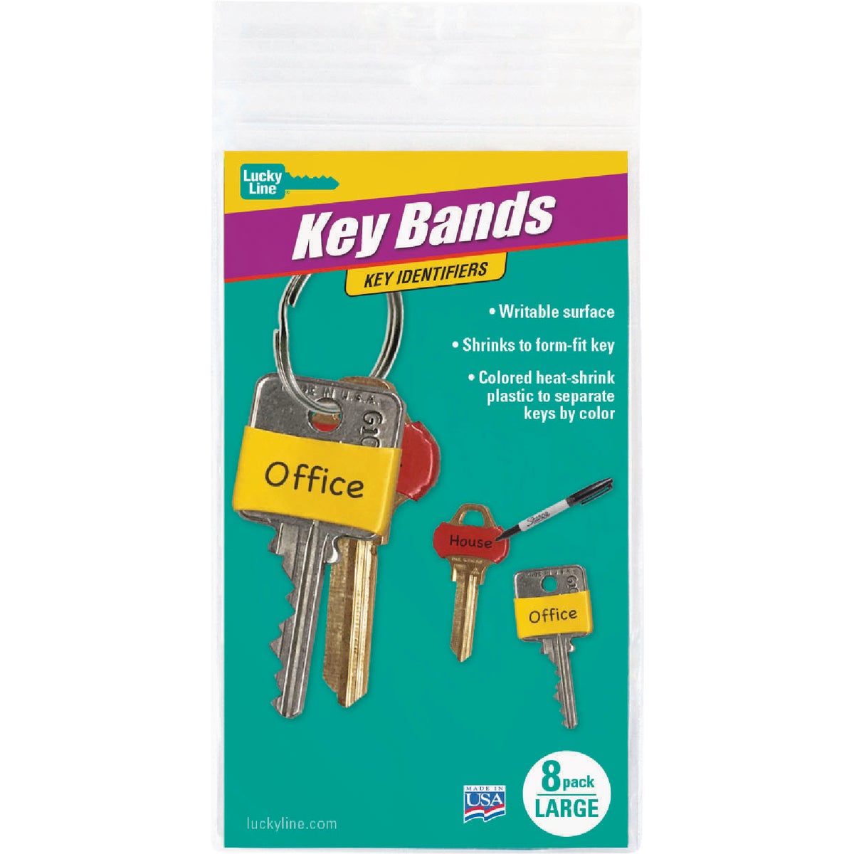 Lucky Line Write-On Key Identifiers Bands (8-Pack) Image 2