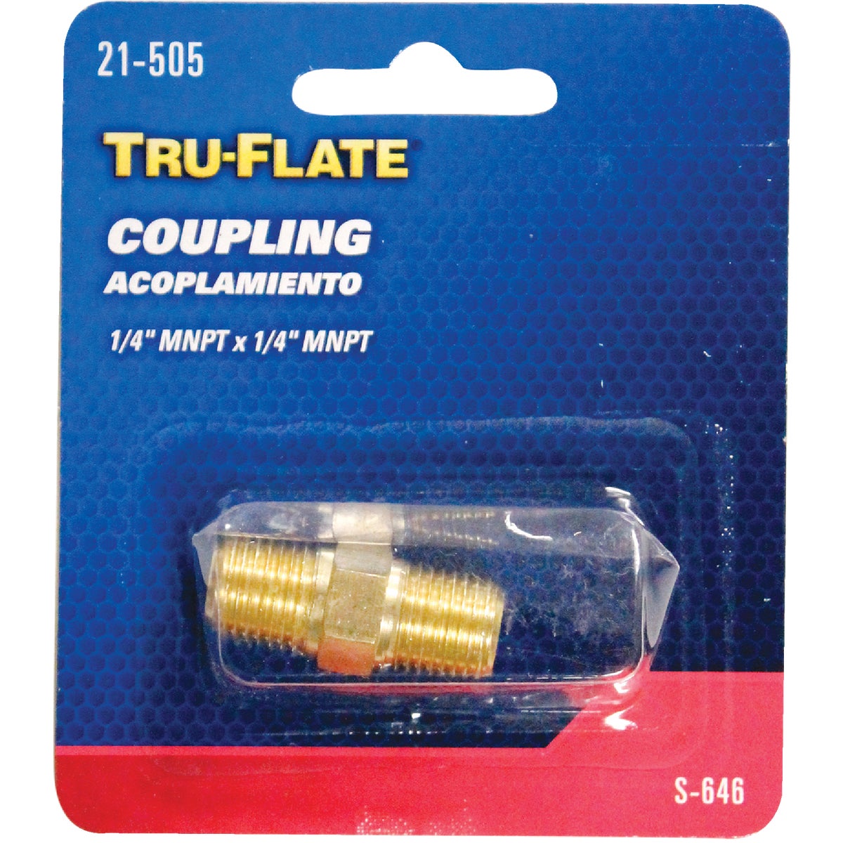Tru-Flate Male 1/4 In. MNPT Brass Coupler Image 2