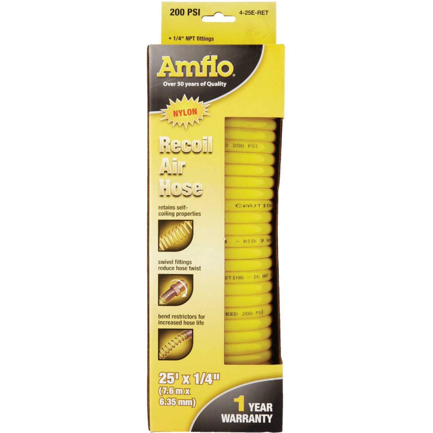 Amflo 1/4 In. x 25 Ft. Nylon Recoil Air Hose Image 3