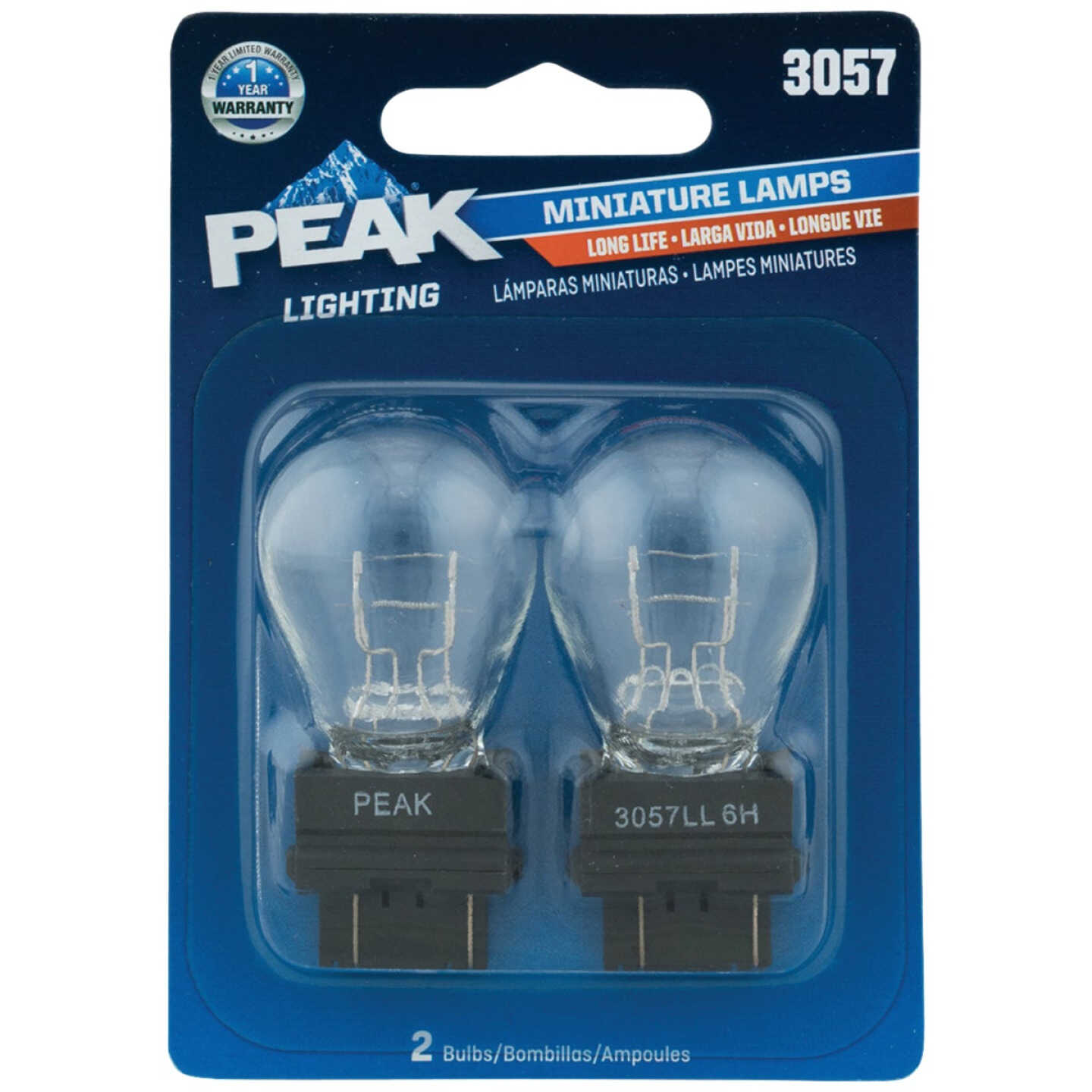 PEAK 3057 12.8/14V Mini Incandescent Automotive Bulb (2-Pack) Image 1