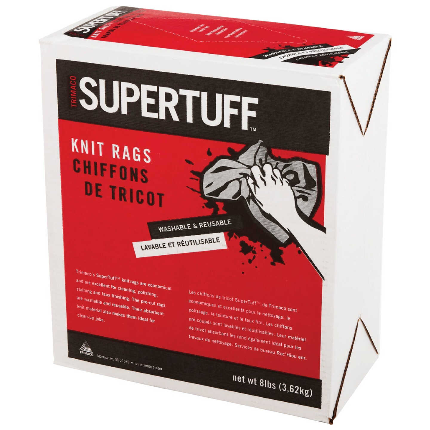 Trimaco SuperTuff Mixed White Knit Painter's Rags Image 2