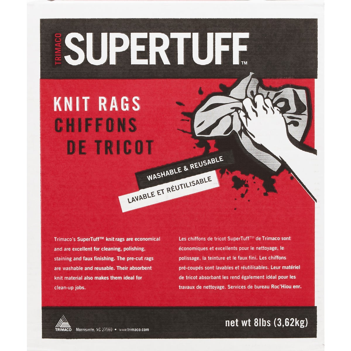 Trimaco SuperTuff Mixed White Knit Painter's Rags Image 3