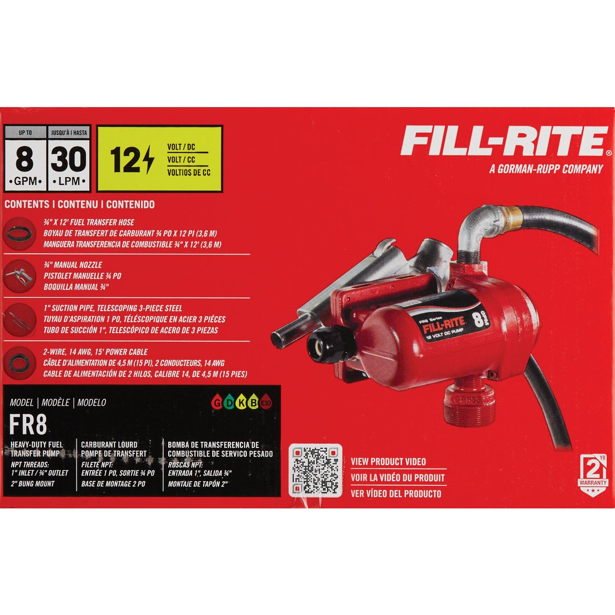 Fill-Rite 12V DC 8 GPM Fuel Transfer Pump with Nozzle Image 3