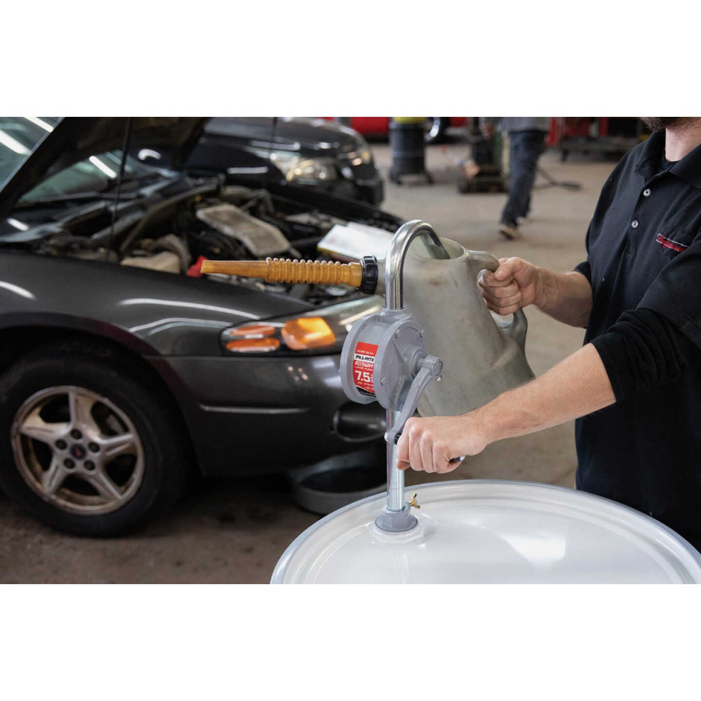 Fill-Rite Rotary Hand-Operated Fuel Transfer Pump with Pail Spout Image 2