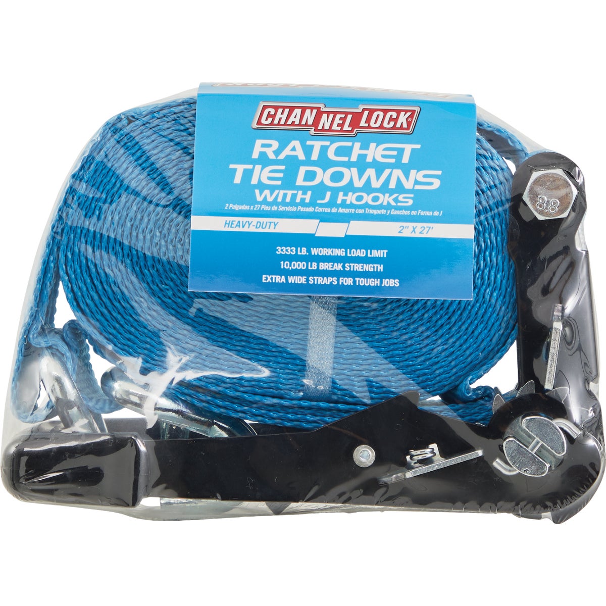 Channellock 2 In. x 27 Ft. Heavy Duty Rachet Tie Down With J Hooks Image 2