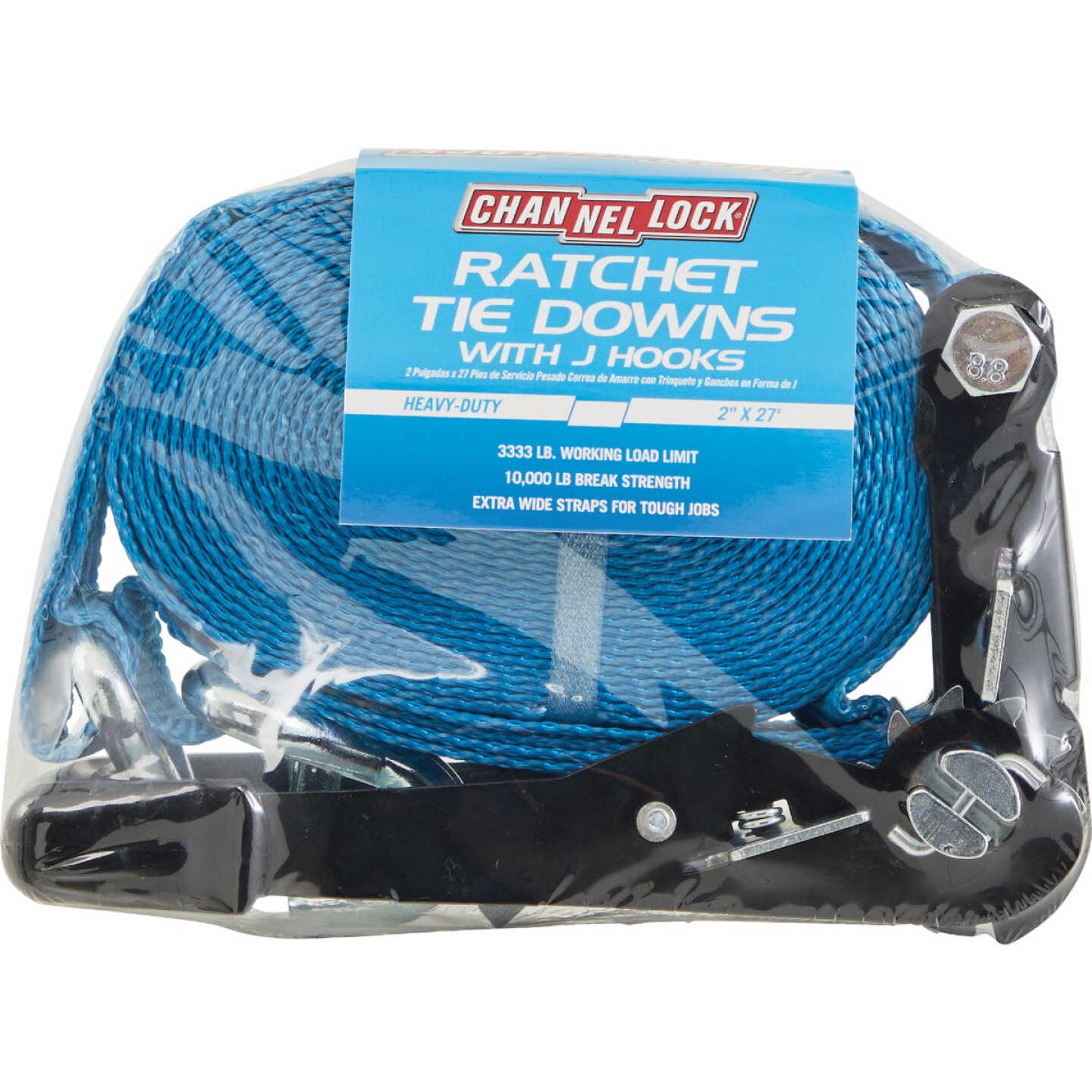Channellock 2 In. x 27 Ft. Heavy Duty Rachet Tie Down With J Hooks Image 2