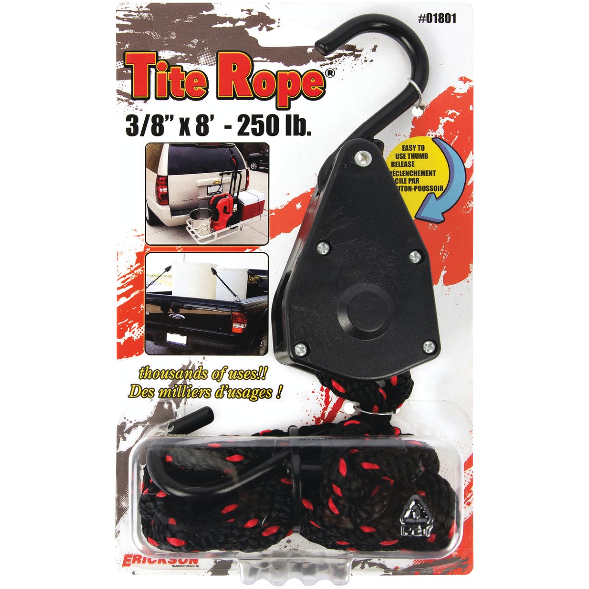 Erickson Tite Rope 3/8" x 8' 250 Lb. Capacity Rope Ratchet Image 3