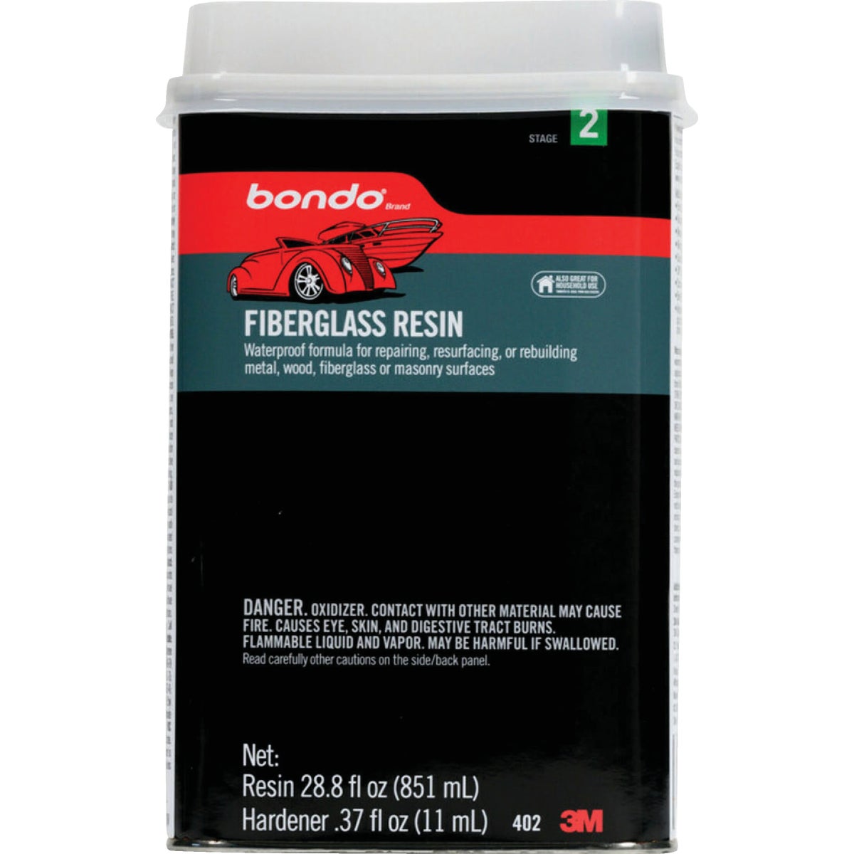 Bondo 0.9 Qt. All-Purpose Fiberglass Resin with Hardener Image 2