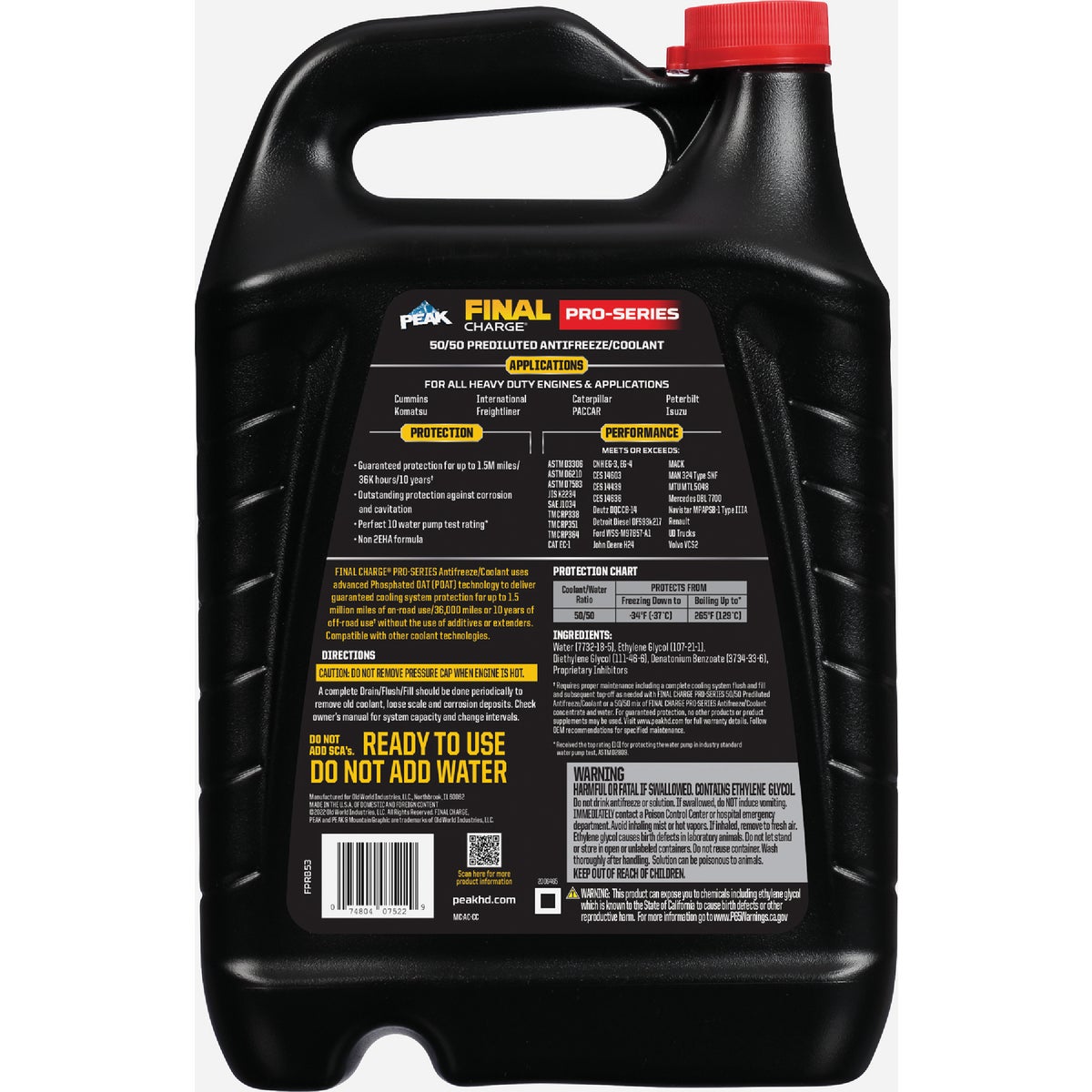 Peak Final Charge Pro-Series 1 Gal. Pre-Diluted Antifreeze/Coolant Image 6