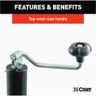 Curt 2000 Lb. Pipe-Mount Swivel Jack With Top Handle, 15 In. Travel Image 5