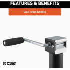 CURT 2000 Lb. Sidewind Pipe-Mount Swivel Trailer Jack, 10 In. Travel Image 4