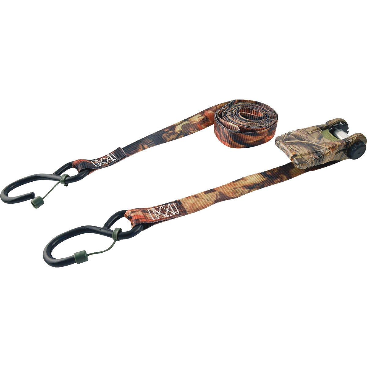 Erickson 1 x 8 Ft. 1500 Lb. Ratchet Tie Down W/Cap Locks Camo (2-Pack)