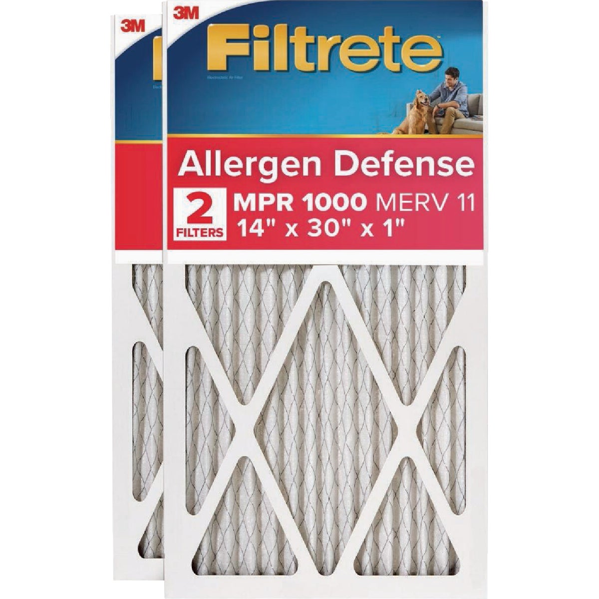 3M Filtrete Allergen Defense 14 In. x 30 In. x 1 In. Electrostatic Air Conditioner Filter