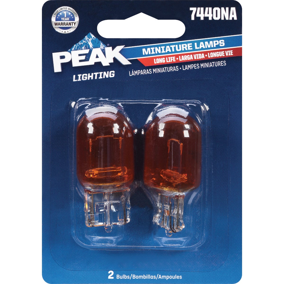 PEAK Long Life 7440A Natural Amber Automotive Bulb (2-Pack) Image 2
